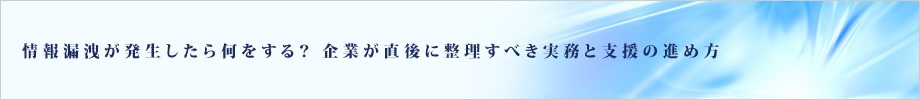 情報漏洩が発生したら何をする? 企業が直後に整理すべき実務と支援の進め方
